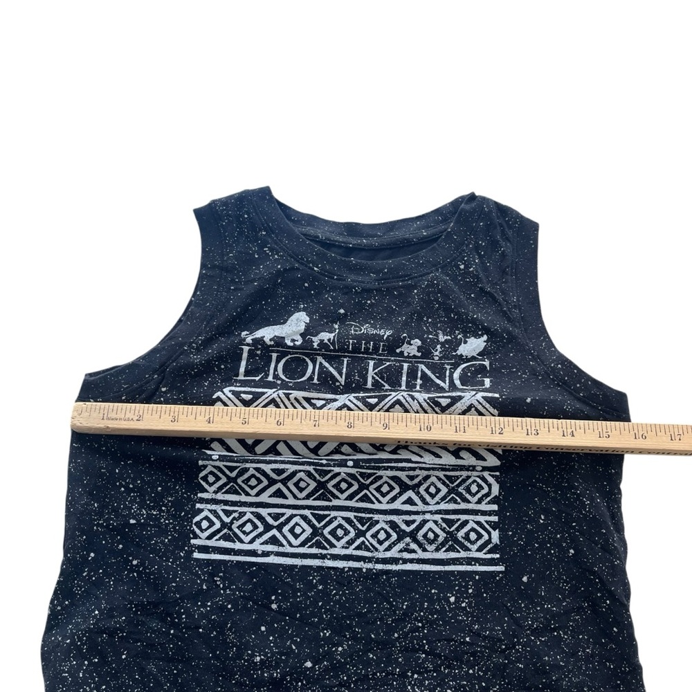 Disney Womens Sz XS Gray Paint Splatter Tribal The Lion King Movie Crop Tank Top - Picture 6 of 15
